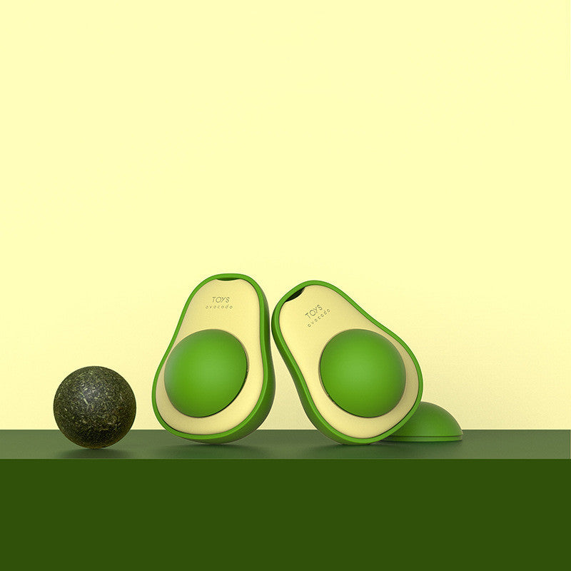 Avocado-shaped catnip ball cat toy