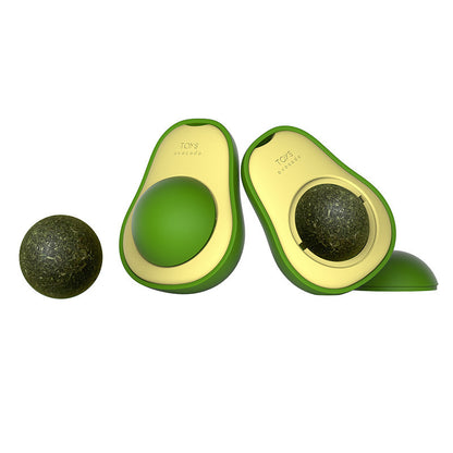 Avocado-shaped catnip ball cat toy